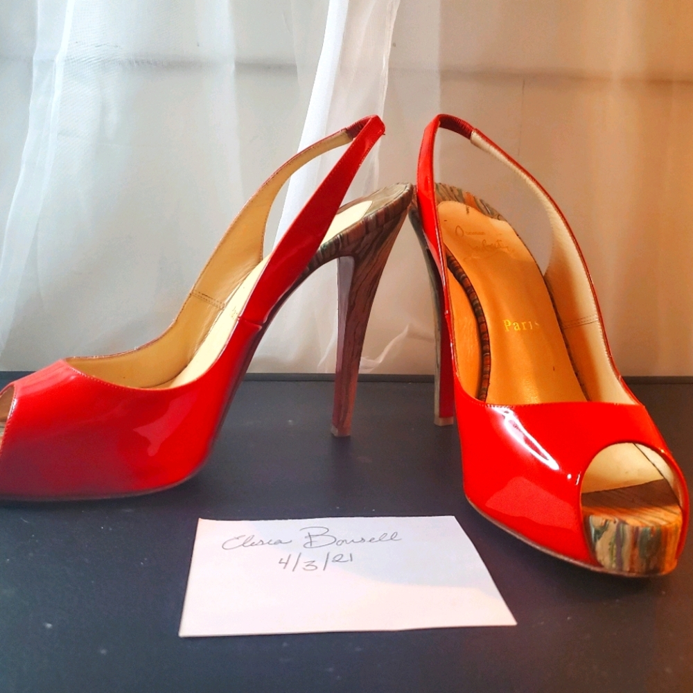 Christian Louboutin Red Patent Slingback